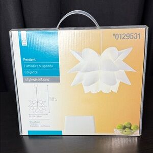 Style Selections White Pendant Light